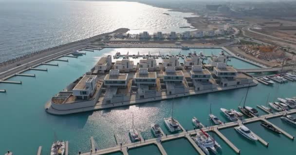 Aerial Vista Ayia Napa Cypr Luksusowe Kurorty Nadmorskie Remonty Architektoniczne — Wideo stockowe