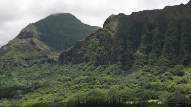 Widok Lotu Ptaka Wyspy Hawajskie Stanów Zjednoczonych Krajobraz Gór Pięknej — Wideo stockowe