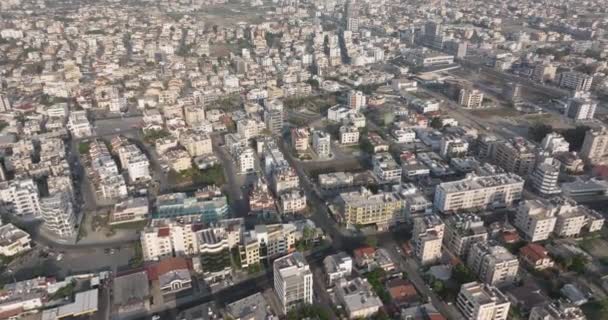 Vista Aérea Del Paisaje Urbano Larnaca Chipre Paisaje Urbano Ciudad — Vídeos de Stock