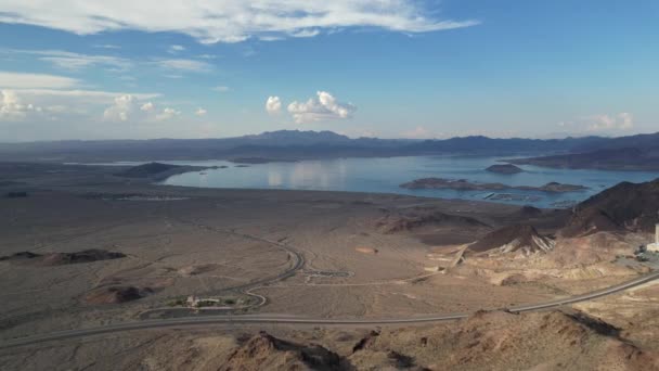 Aerial View Nevada Las Vegas Usa Beautiful Nature Desert Lake — Stock Video