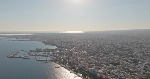 Veduta Aerea Del Paesaggio Urbano Limassol Cipro Panorama Della Città — Video Stock