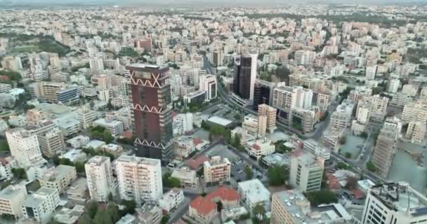 Staunen Über Die Architektonische Pracht Luftaufnahme Von Nikosia Der Hauptstadt — Stockvideo
