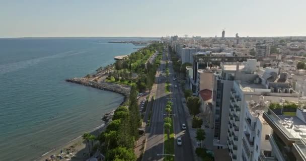 Gazing Limassol Cyprus Aerial Vistas High Rise Wonders Lively Thoroughfares — Stock Video
