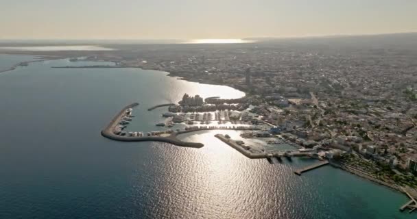 Kıbrıs Rum Kesimi Nin Limasol Kentinin Hava Manzarası Şehrin Panorama — Stok video