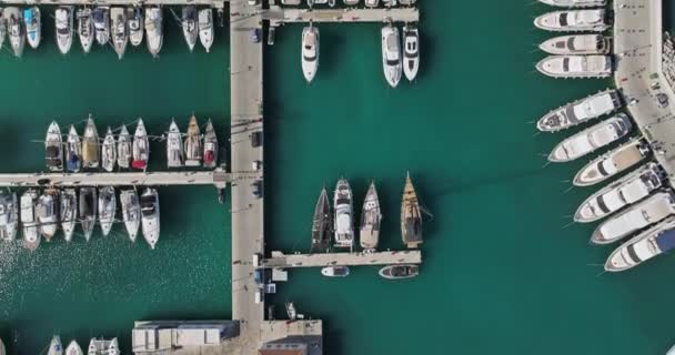 Limassols Esplendor Náutico Vista Aérea Yates Barcos Lujo Chipre Imágenes — Vídeos de Stock