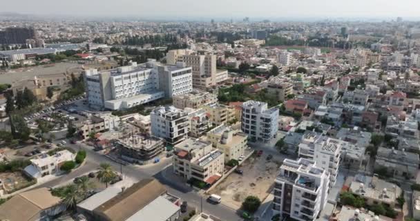 Widok Lotu Ptaka Miejski Krajobraz Larnaki Cyprze Architektura Miasta Domów — Wideo stockowe