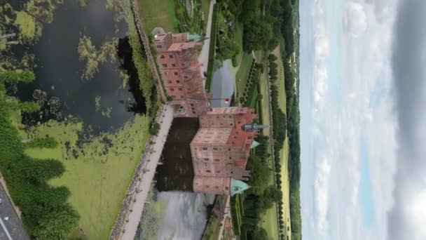 Veduta Aerea Del Castello Vicino Copenaghen Danimarca Antico Edificio Medievale — Video Stock