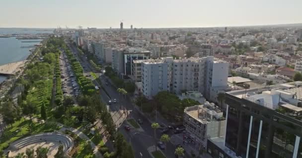 City Limassol Cyprus Aerial Tour Coastal Beauty Urban Splendor High — Stock Video