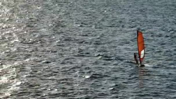 Вид Воздуха Серфинг Море Активный Отдых Туризм Океане Серфинг Волнах — стоковое видео