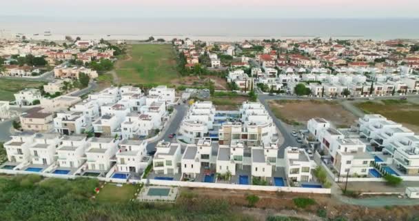 Vista Aérea Larnaca Livadia Chipre Bela Arquitetura Moderna Moradias Com — Vídeo de Stock
