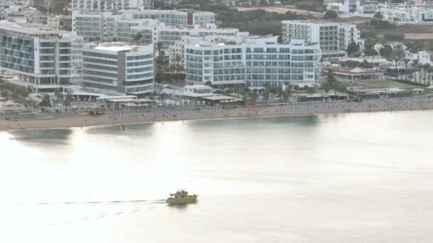 Barche Motore Lusso Veduta Aerea Emozionanti Avventure Costiere Protaras Cipro — Video Stock