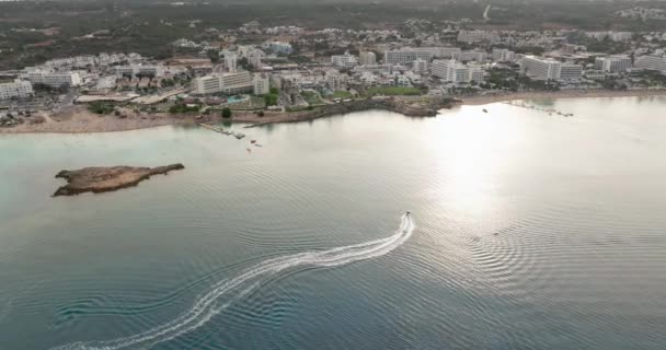 Spectacular Sea Voyages Aerial View Luxury Motorboats Protaras Chipre Imagens — Vídeo de Stock