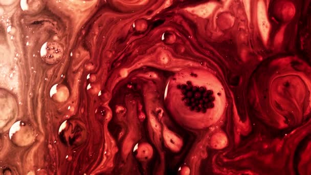 Arte Astratta Miscelare Colori Del Nero Rosso Sfumature Composizione Video — Video Stock