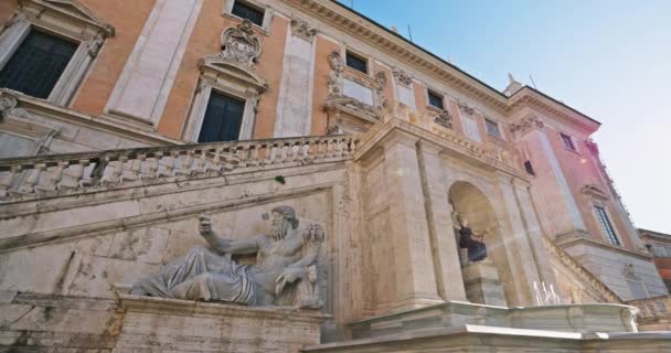 Piazza Del Campidoglio 意大利首都罗马首都的首都广场 历史城区中心的古老建筑 高质量的4K镜头 — 图库视频影像