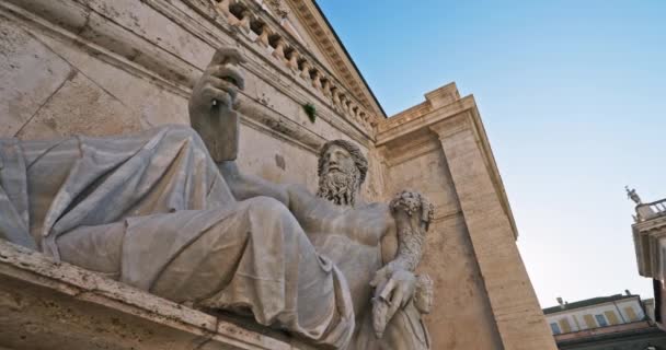 Говорящие Статуи Столицы Италии Рима Старая Архитектура Исторического Центра Города — стоковое видео