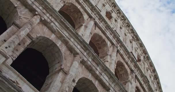 Coliseo Roma Capital Italia Arquitectura Antigua Con Columnas Románicas Arcos — Vídeos de Stock