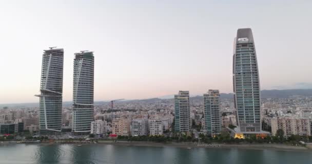 Günbatımı Senfonisi Limassols Coastal Marvel Üzerinde Odyssey Akdeniz Şatafatının Günbatımında — Stok video