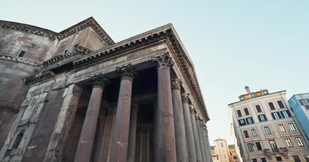 Romes Architectural Marvel Het Stadslandschap Pantheon Verkennen Een Reis Door — Stockvideo