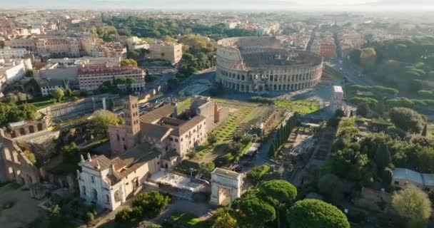 Elegancja Miejska Aerial Exploration Palatine Hills Ancient Majesty Italys Capital — Wideo stockowe