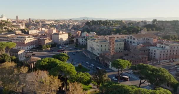 Vista Aérea Del Paisaje Urbano Roma Italia Destino Turístico Tiene — Vídeos de Stock