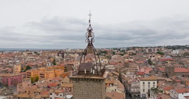 Widok Lotu Ptaka Panoramę Miasta Viterbo Włoszech Historyczne Miasto Pięknej — Wideo stockowe
