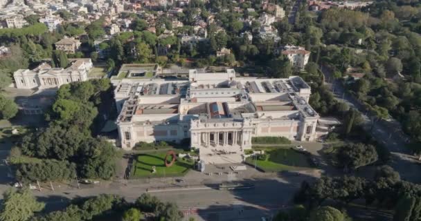 Aerial View Urban National Gallery Modern Art Rome Italy High — Stock Video