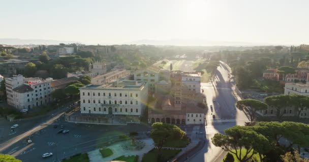 Roma Talya Nın Havadan Görünüşü Tarihi Merkezin Güzel Mimarisi Eski — Stok video
