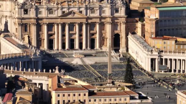 Widok Lotu Ptaka Plac Piotra Rzym Włochy Piękna Starożytna Architektura — Wideo stockowe