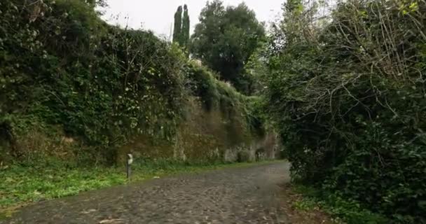 イタリアの街並みを眺める 古代ローマ円形劇場の遺跡の壁 高品質の4K映像 — ストック動画