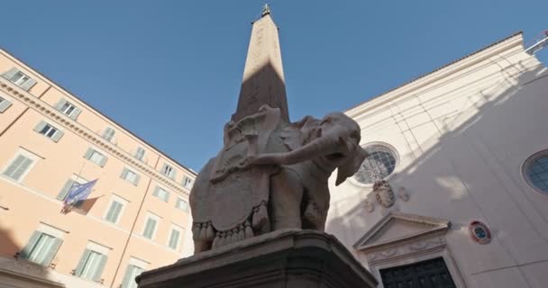 城市广场 Minerva广场 Piazza Della Minerva 意大利罗马 古老的纪念碑 古老的建筑 高质量的4K镜头 — 图库视频影像
