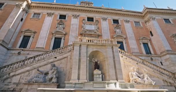 Roma Şehir Cazibesi Piazza Del Campidoglio Capitoline Square Ancient Marvels — Stok video