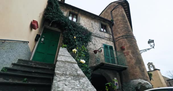 アーキテクチャーシビタディ バグノレジオ イタリア 歴史ある村にある古い家 高品質の4K映像 — ストック動画
