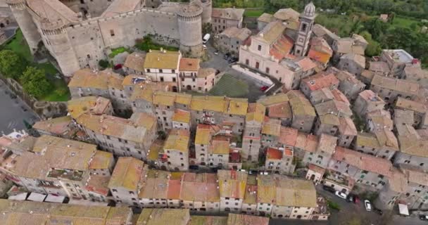 Aerial Wonders Odsłonięcie Piękna Castello Orsini Odescalchi Bracciano Włoszech Jego — Wideo stockowe