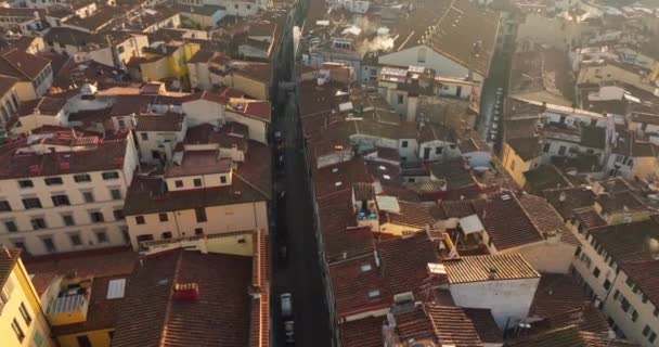 Aerial View Urban Landscape Florence Italy Sunset Beautiful Touristic European — Stock Video