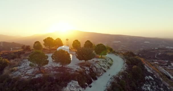 Crépuscule Sur Les Vignes Drone Vidéo Aérienne Coucher Soleil Sur — Video