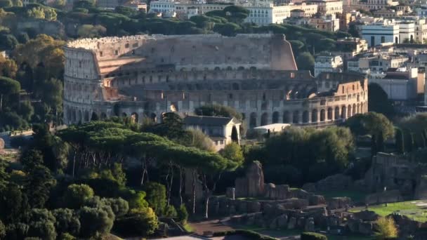 Хроники Колизея Воздушный Спектр Древних Римлян Городской Ландшафт Высококачественные Кадры — стоковое видео
