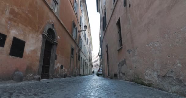 Puls Miejski Rzymu Historyczne Ulice Atrakcje Turystyczne Ruchu Drogowego Motocykle — Wideo stockowe