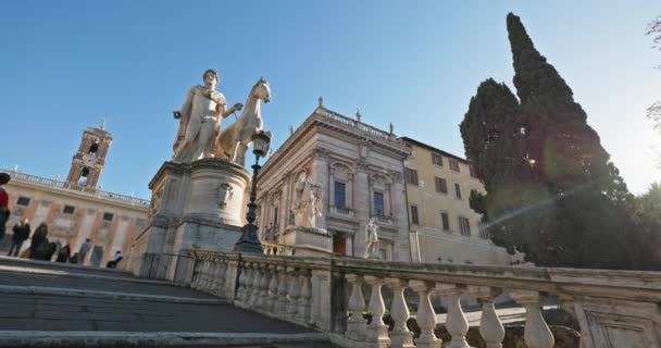 Piazza Del Campidoglio Plac Kapitoliński Stolicy Włoch Rzym Piękne Budynki — Wideo stockowe