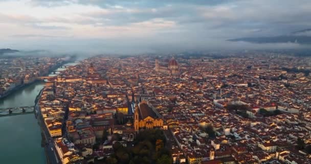 Talya Nın Floransa Kentindeki Arno Nehri Manzarası Avrupa Nın Tarihi — Stok video