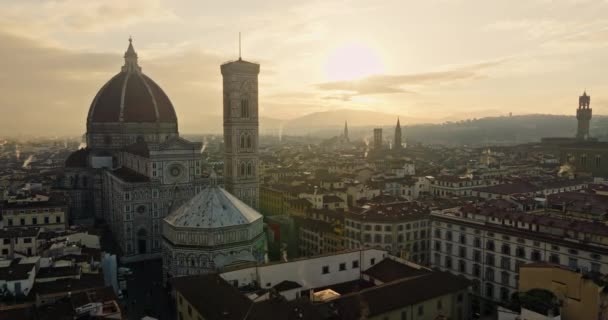 Aerial Poetry Florence Egy Varázslatos Balett Bontakozik Cattedrale Santa Maria — Stock videók