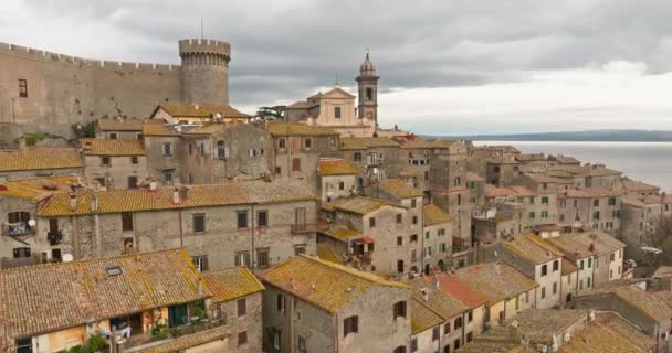 Elegance Mesmerizing Aerial Journey Revealing Timeless Charms Castello Orsini Odescalchi — Stok Video