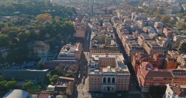 Splendor Lotniczy Odkrywanie Urokliwego Pejzażu Miejskiego Rzymu Włochy Dzielnice Historyczne — Wideo stockowe