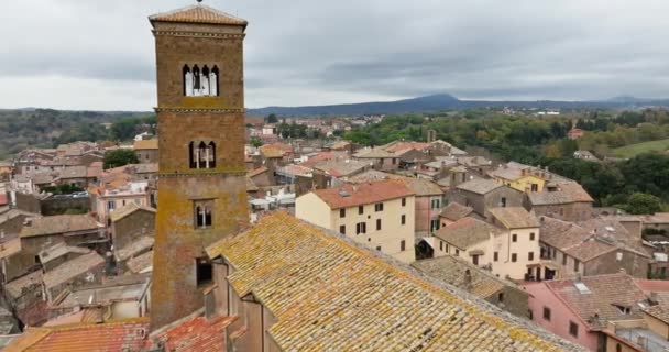 エアリアル エレガンス イタリアのサトリでマリアの仮定の共同大聖堂を探検する 歴史的な都市景観 高品質の4K映像 — ストック動画