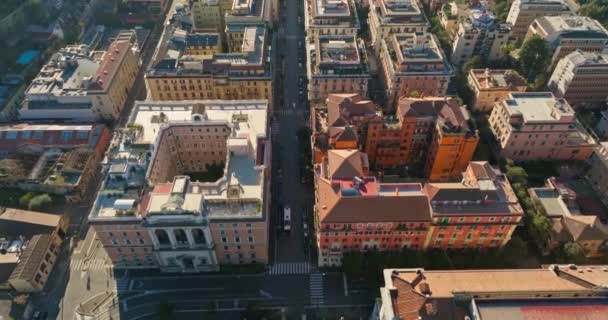 Luftaufnahmen Der Ikonischen Stadtlandschaft Roms Historische Architektur Touristenfreundliche Straßen Und — Stockvideo