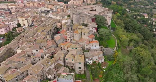 Πάνω Από Την Ομορφιά Αεροφωτογραφία Του Μπρατσιάνο Ιταλία Captivating Cityscape — Αρχείο Βίντεο