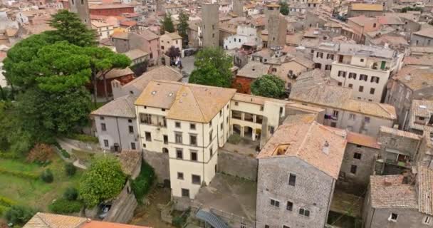 Viterbo Unveiled Cinematic Aerial Journey Old Historic Streets Cathedrals Plazas — Vídeo de Stock