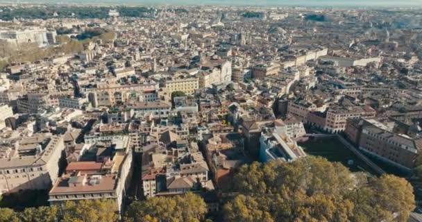 Вид Высоты Птичьего Полета Архитектурный Великолепие Рима Изучение Исторического Города — стоковое видео