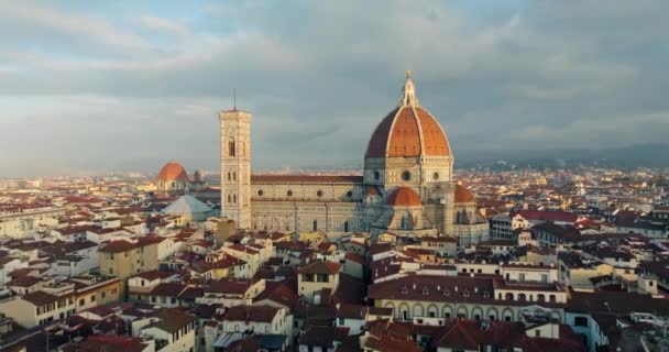 Vista Aérea Paisagem Urbana Catedral Florença Santa Maria Flor Itália — Vídeo de Stock