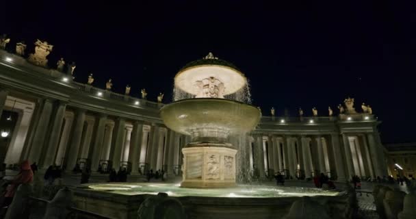 Paysage Urbain Nuit Fontaines Place Saint Pierre Rome Italie Architecture — Video