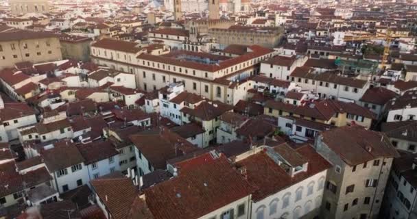 Вид Воздуха Городской Пейзаж Флоренции Италия Город Средневековой Архитектурой Катедрами — стоковое видео